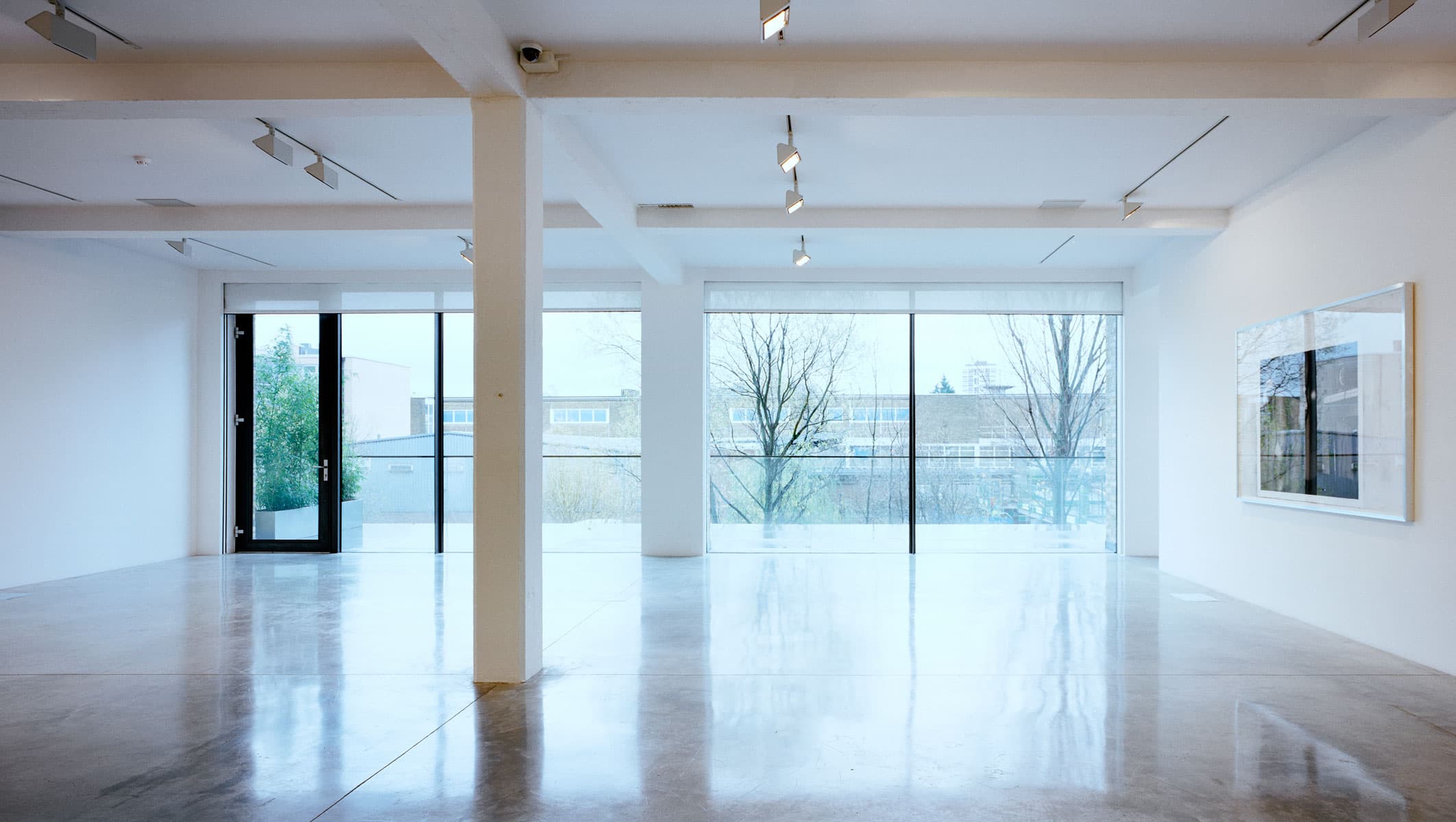 Light flooding through window wall