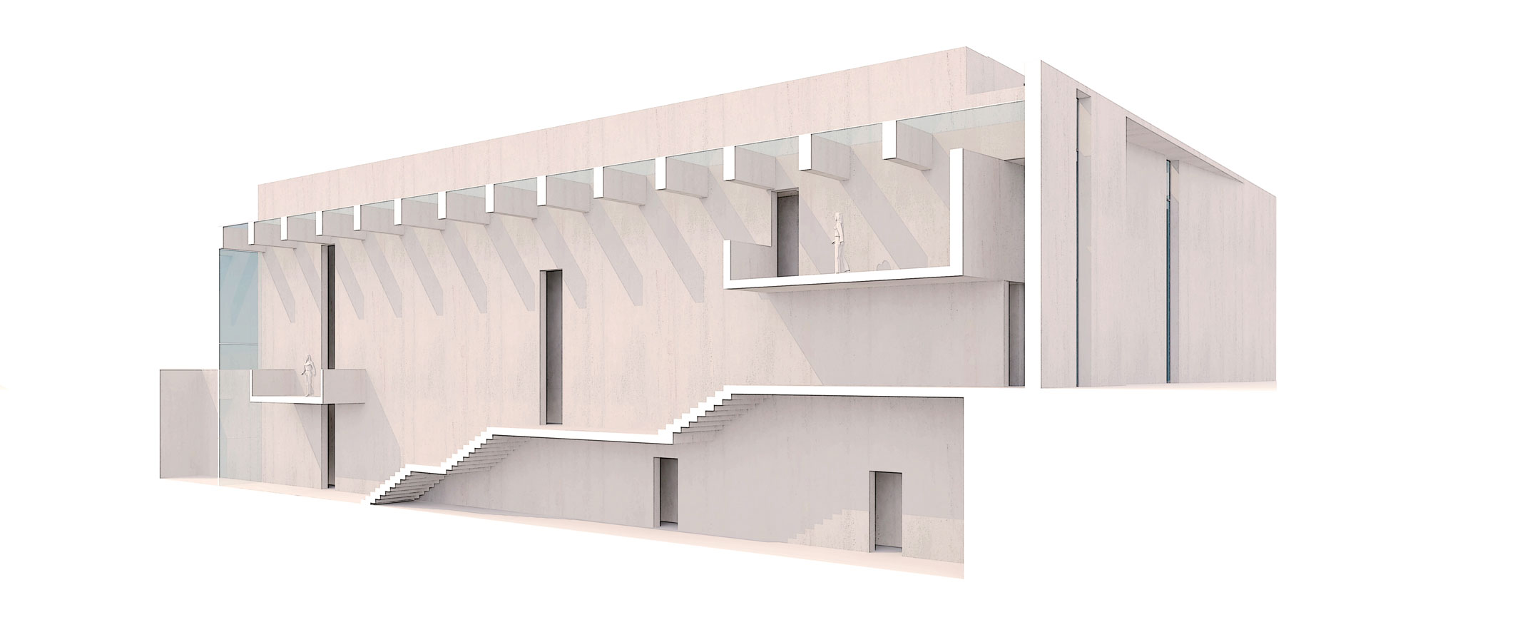 Roehampton Gate axonometric section view