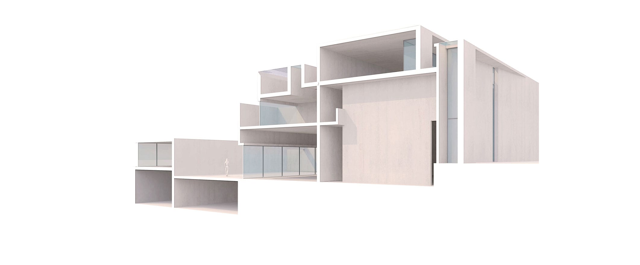 Roehampton Gate axonometric section view