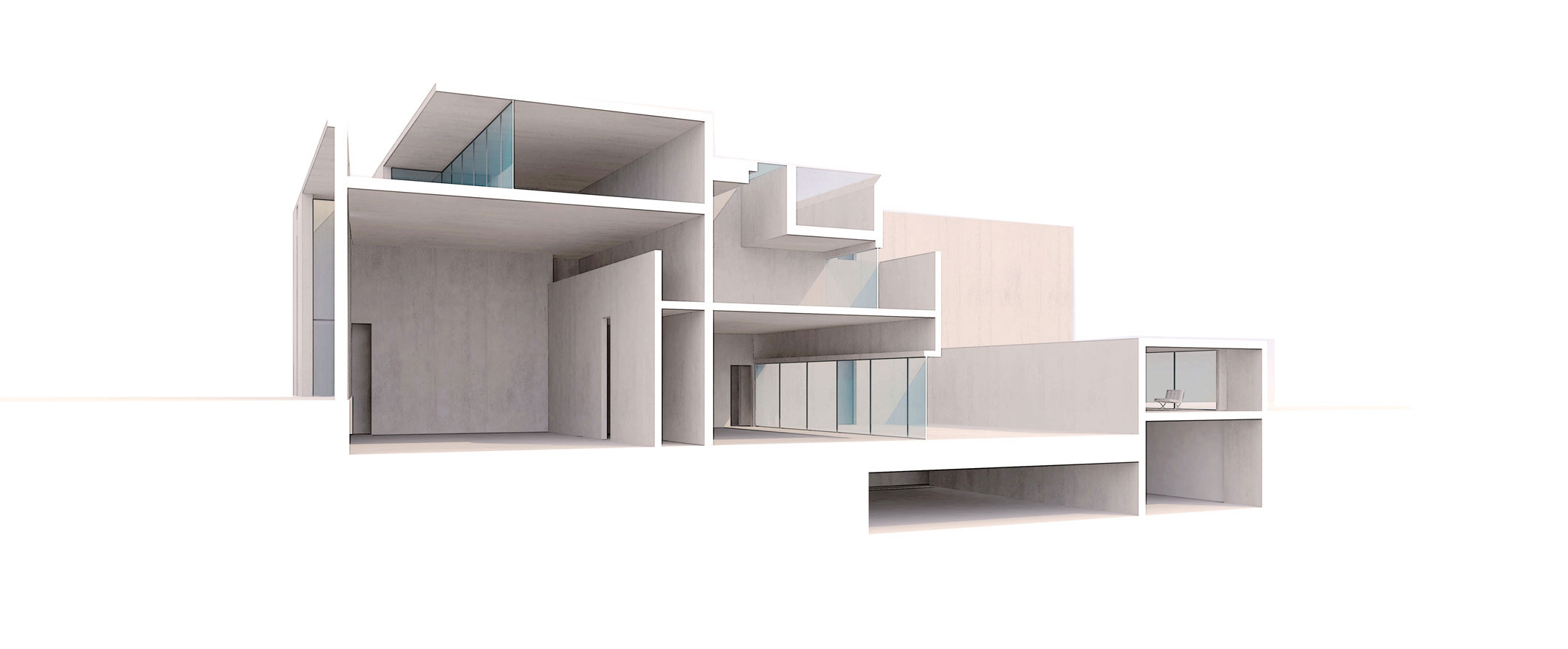 Roehampton Gate axonometric section view