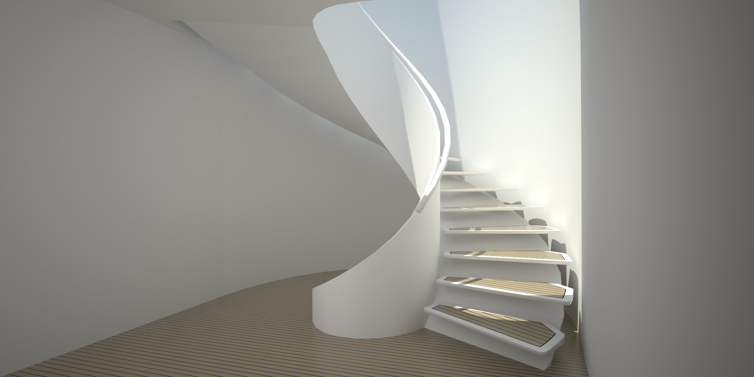 Yacht Style Helical Staircase Lightwell